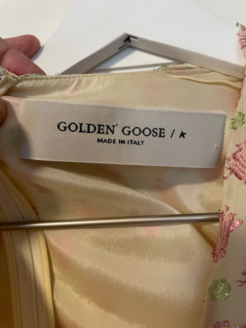Golden Goose Metallic Jacquard Wrap Mini Dress Pink Green 36 - Picture 11 of 11